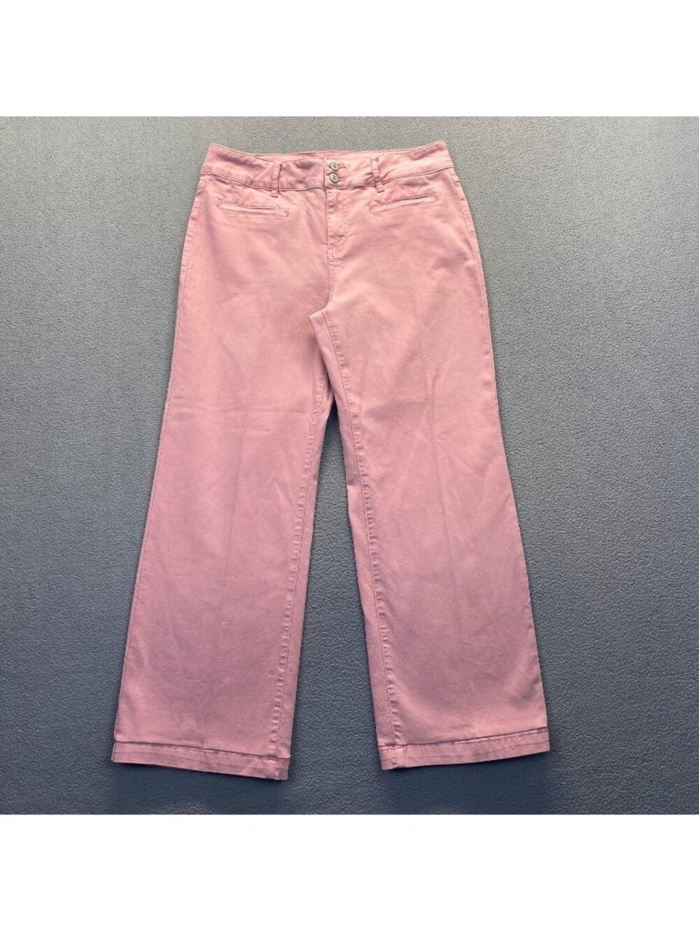 Jeans Womens  Pink Wide Leg Strech SIDEFEEL Pockets,Zipper,Buttons Size 14